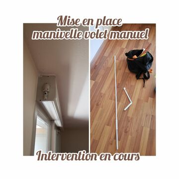 Mise en place d'une manivelle de volet manuel